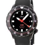 【3年保証】 ジン U50.S Uボートスチール DLC テギメント加工 ダイバーズ 4時位置リューズ 黒 自動巻き メンズ 腕時計