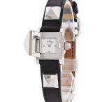 【3年保証】 エルメス ミニ メドール ME2.110 シルバー スクエア スタッズ 開閉式 ハンターケース クオーツ レディース 腕時計