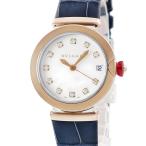 【3年保証】 ブルガリ ルチェア LU33WSPGLD/11 102638 OH済 K18PG×SS コンビ 純正ダイヤ ホワイト シェル 自動巻き レディース 腕時計