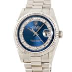 【3年保証】 ロレックス デイデイト ミリヤード 118239 メーカーOH済 P番 K18WG無垢 純正ダイヤ ブルー 青 自動巻き メンズ 腕時計