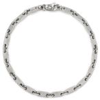  Cartier браслет PLAQUETTE Figaro цепь серебряный белое золото plate 18 золотой 18K 750WG