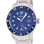 【3年保証】 モンブラン 1858 GMT MB129616 未使用 ブルー 青 サンレイ デイト アラビア バー 自動巻き メンズ 腕時計