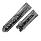 パネライ 純正 クロコバンド 未使用 替え レザー ベルト Dバックル用 予備 交換 スペア 24ｍｍ ブラック 黒 シャイニー メンズ 腕時計