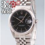 ロレックス ROLEX デイトジャスト 16234 T番 自動巻 K18WGｘSS製 腕時計 ブラック 黒 ホワイトゴールド コンビ 中古