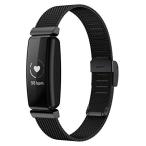 for Fitbit Inspire2 ベルト 交換用バンド スマートウォッチ 高級ステンレス鋼 ストラップ 調整可能 ビジネス 対応 Fitbit