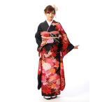 振袖レンタルフルセット(2月〜12月上旬)8AC153 振袖 レンタル 結納 卒業式 結婚式 貸衣装 振袖レンタル 着物レンタル 黒地 バラ 153cm〜167cm位まで 爆買