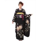 ショッピング振袖 振袖レンタルフルセット(2月〜12月上旬)こむさでも〜ど 8AC543 振袖 レンタル 結納 卒業式 結婚式 貸衣装 振袖レンタル 着物レンタル 黒地 レトロ 爆買