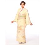 訪問着 レンタル フルセット レンタル訪問着 正絹 結婚式 パーティ 入学式 七五三 クリーム 薄黄色 扇面 草木花々 京友禅 爆買