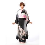 成人式用振袖レンタル8SAC-36〔レンタル 振り袖 振袖レンタル 着物レンタル 白×黒 桜 153cm〜170cm位まで 正月 貸衣装 正絹 宅配 往復送料無料 爆買