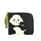 イビサ公式 パンダ 財布 小銭入れ L字ファスナー 大人 かわいい ぱんだ コンパクト 本革 レザー ハンドメイド ギフト レディース Animada