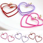 アクセサリー レディース キッズ イヤリング ハートフレーム樹脂イヤリング ノンホール シリコン 金属アレルギー オメガ かわいい ピアス風