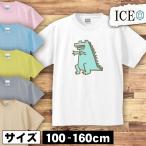 恐竜キッズ半袖Tシャツ水色男の子女...