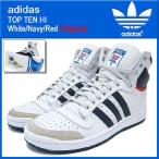 アディダス adidas スニーカー トップ テン ハイ White/Navy/Red オリジナルス メンズ(男性用) (adidas TOP TEN HI Originals D65161)