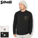 ショッピングschott ショット ロンT Tシャツ 長袖 Schott メンズ ワン スター レザー ポケット ( One Star Leather Pocket L/S Tee ポケT カットソー トップス 7825930003 3123190 )