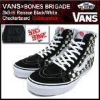 バンズ VANS×BONES BRIGADE スニーカー スケート ハイ リイシュー Black/White Checkerboard コラボ メンズ(vans VN-0QG28B1 Sk8-Hi Reissue Sneaker)