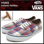 バンズ VANS スニーカー オーセンティック Red/Blue プレイド メンズ 男性(vans VN-0SCQ7O8 Authentic)