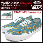 バンズ VANS×Disney スニーカー OG オーセンティック LX プーさん Storm Blue コラボ(vans VN-0UDD8QR ディズニー ボルト)