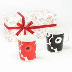 ショッピングマリメッコ マリメッコ マグカップ セット ウニッコ UNIKKO 赤 黒 花柄 marimekko 内祝い 結婚祝い 結婚祝い 母の日 ギフト ペア 人気 熨斗 リボン 北欧 正規品