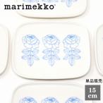 マリメッコ ミニプレート ヴィヒキルース ライトブルー vihkiruusu ミニバラ 2025 日本限定 角皿 15X12cm おしゃれ 花柄 marimekko 正規品