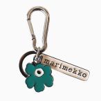 マリメッコ キーチェーン ウニッコ グリーン 緑 マリロゴ 花柄 Puhallus II Unikko ロゴ 母の日 marimekko キーリング カラビナ おしゃれ 北欧 正規品