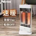 カーボンヒーター 薄型スリムタイプ 900W  ヒーター 電気ストーブ 首振り 速暖 転倒自動OFF TEKNOS テクノス CHM-3301(W)