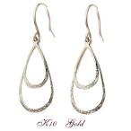 揺れる フックピアス ゴールド 10金 10k K10 ゴールド ピアス  フレーム　華奢 おしゃれ ( 誕生日プレゼント 女性 レディース )