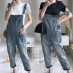 デニム サロペット パンツ レディース リラックス ジーンズ レディース サロペットパンツ コンビネゾン ジャンパースカート 大きいサイズ 大人 マタニティ