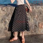 ショッピング水玉 水玉柄スカート ロングスカート 水玉柄 ドット柄 マキシ丈スカート Aラインスカート スカート マキシ丈 ロング レトロ Aライン サマースカート 春 夏