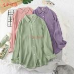 サマーカーディガン UVカット シャツ ロングシャツ チュニック ロング丈 透ける トップス カジュアル 長袖 折襟 アウター 夏 透け感 体型カバー 重ね着 S/M/L