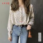 ショッピング水玉 ドット柄 ブラウス レディース 長袖 トップス ゆったり シャツブラウス 水玉模様 オフィス シフォンブラウス おしゃれ