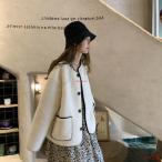 フリースジャケット レディース 秋冬 ノーカラー ジャケット コート モコモコ 秋冬ジャケット ブルゾン 防寒コート ゆったり カジュアル 大きいサイズ