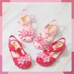 ビーチサンダル 靴 キッズ 花飾り 可愛い通気滑り止め 水遊び プール 海 ベビーサンダル 滑りにくい 夏 可愛い おしゃれ 履きやすい お姫様 プリンセス