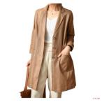 チェスターコート レディース トレンチコート テーラード 綿麻 羽織 リネン 春 秋 春服 秋服