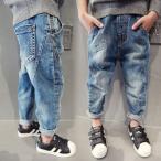 デニムパンツ サルエルパンツ キッズ ジュニア 男の子 ボーイズ 子供服 ボトムス ゆったり ルーズ ジーンズ ジーパン 長ズボン 通園 通学