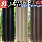 カーテン 国産 100cm幅 3サイズ 2枚組 遮光 防炎 一級 二級 1級遮光 白 黒 ブラック ブラウン アイボリー 無地 本州・四国は送料無料 / レザー風 遮光カーテン /