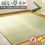 い草 ラグ 2畳 176×176cm 裏付き マット い草ラグ い草カーペット ござ ラグマット 防ダニ 抗菌 防カビ 夏 クール 正方形 涼感 春夏秋冬 二畳 / 安土 /