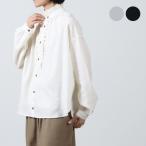 【30% OFF】Honnete (オネット) Cotton Silk Dyed Twill Pleated Gather Shirts / コットンシルクダイツイルプリーツギャザーブラウス