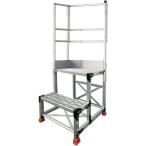 ＴＲＵＳＣＯ TSFGR-266-TL300 直送 代引不可 アルミ製作業用踏台 グレーチングタイプ 2段 高さ0．6m 天板寸法600×400 段高