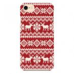 Xperia 各種 1 10 5 8 Ace III IV V VI VII ハード ケース カバー ノルディック柄 A ニット カウチン 北欧 シカ 鹿 雪 冬