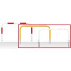 MEDOMALK メドーマルク F6-15 ゲートタイプ 車止め 鉄製 Φ60.5 固定式 白/黄 【代引不可/沖縄離島配送不可】