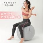 バランスボール エクササイズボール 60cm ヨガボール ファブリックカバー付き 体幹トレーニング 骨盤エクササイズ