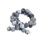 自然な黒い風化石瑪瑙ラウンドルーズ...