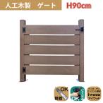人工木製 ゲート ダークブラウン 柱
