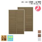 ショッピングラティス ルーバーラティス 人工木製 H150×W90cm [2枚セット ] ダークブラウン 目隠しフェンス アイウッドルーバーラティス 腐らない 虫に食われない R1590D