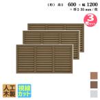 ショッピングラティス アイウッド ルーバーラティス 人工木製 H60cm x W120cm 3枚セット ダークブラウン 樹脂製 腐らない 色あせない 目隠しフェンス 日除け 外構資材
