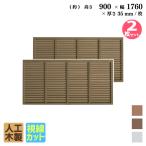 ルーバーラティス 人工木製 H90×W176cm [2枚セット] ダークブラウン 目隠しフェンス アイウッドルーバーラティス 腐らない 虫に食われない R9176D