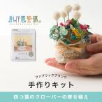 手芸キット 手作りキット 工作キット クラフト リバティ生地 夏休み 子供 大人 おしゃれ 創作園藝課 ファブリックプランツ 四つ葉のクローバーの寄せ植え H-N-0