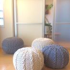 ニットプフS  ニュートラルグレー  クッション オットマン　プフ　モロッコ