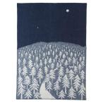 KLIPPAN（クリッパン）ウールブランケット HOUSE IN THE FOREST ネイビー シングル　 ミナ ペルホネン