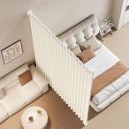 つっぱり式 間仕切り 部屋 間仕切りカーテン パーテーション 自立式 突っ張り 伸縮ポール付き 幅90〜410cm 高さ210〜310cm カーテン 調節可能ド